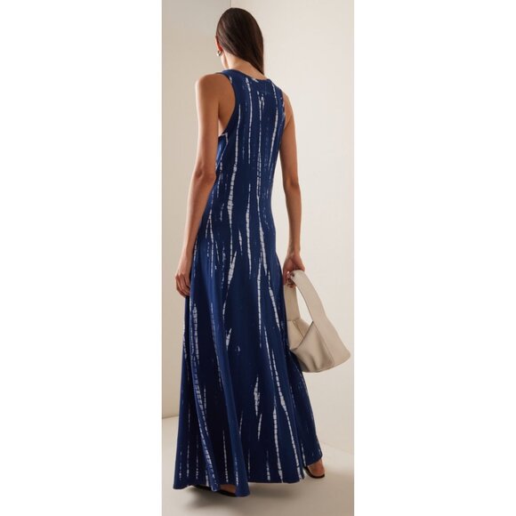 Proenza Schouler Tie Dye Long Maxi Dress Womens XS Blue White Nautical Flowy USA - Picture 2 of 16